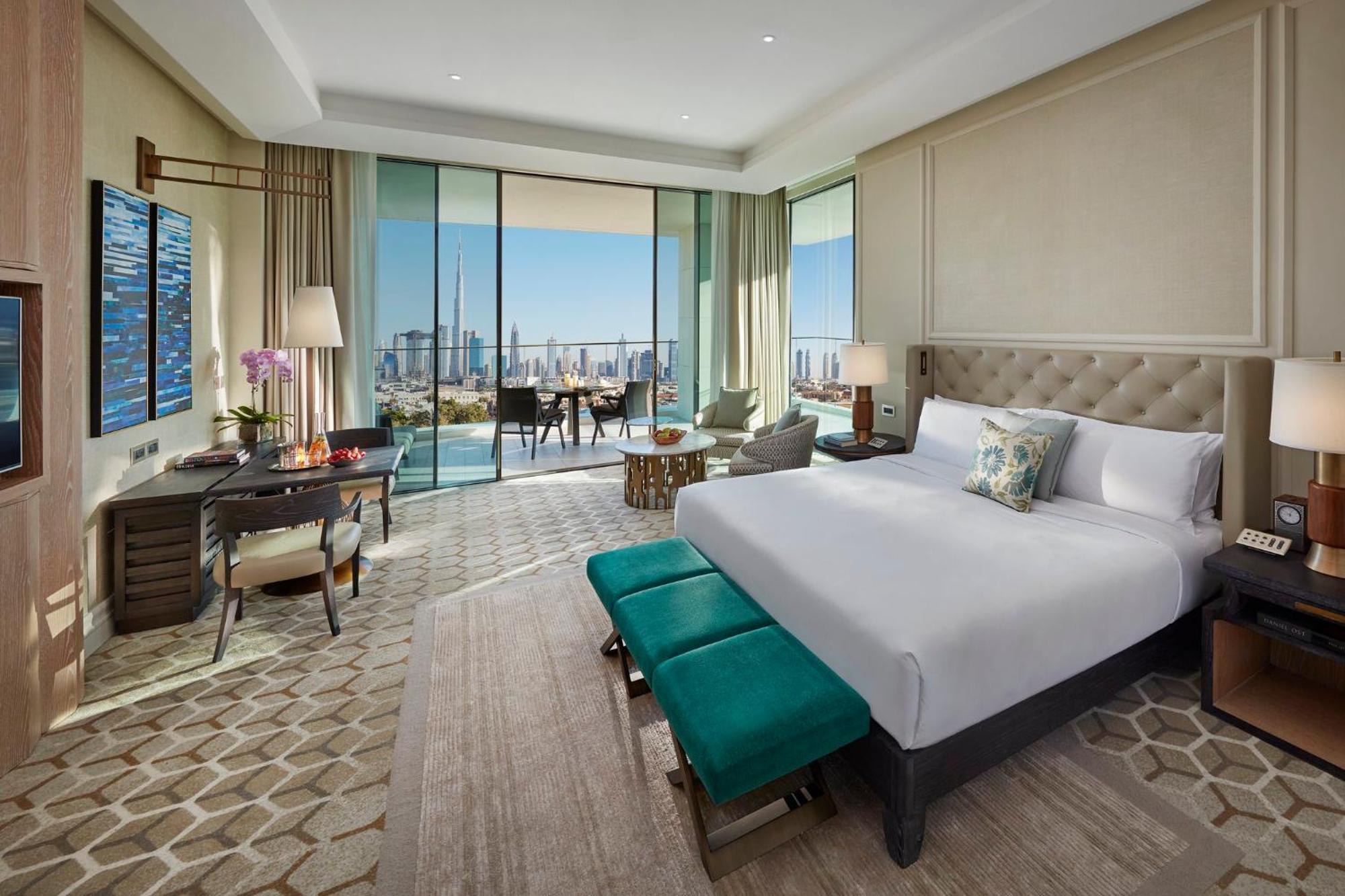 ホテル マンダリン オリエンタル ジュメイラ ドバイ エクステリア 写真 A bedroom at the hotel